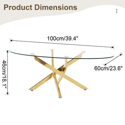 Oval Coffee Table For Living Room - Gold