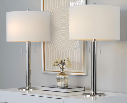Master - 29" Contemporary Table Lamp (Set of 2) - Nickel
