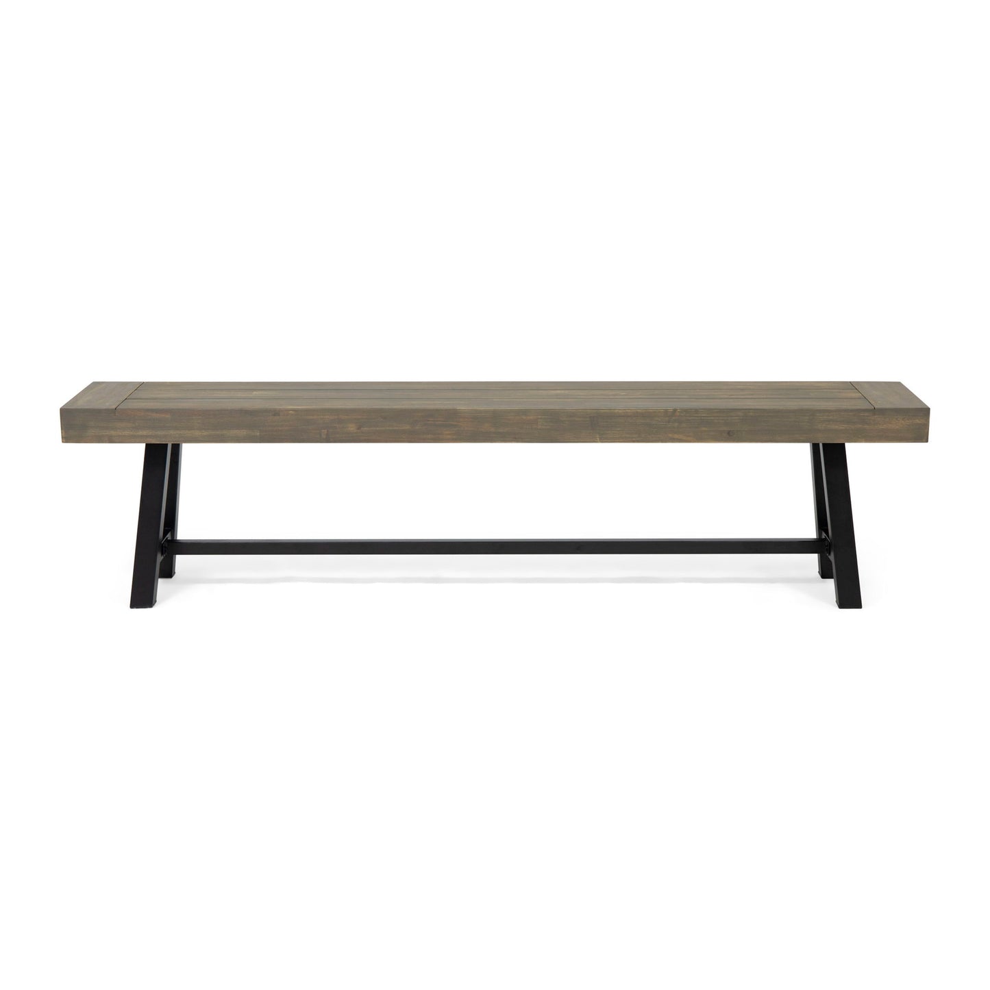 Outdoor Patio Bench - Gray / Rustic Metal