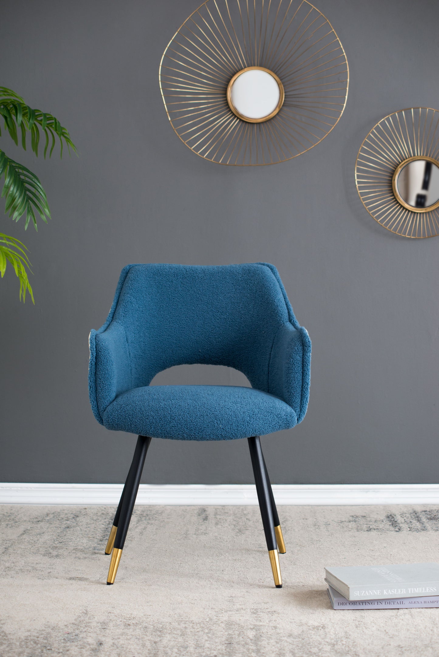 Side Chair, Living Room Bedroom Kitchen Vanity Accent Chair (Set of 2) - Blue