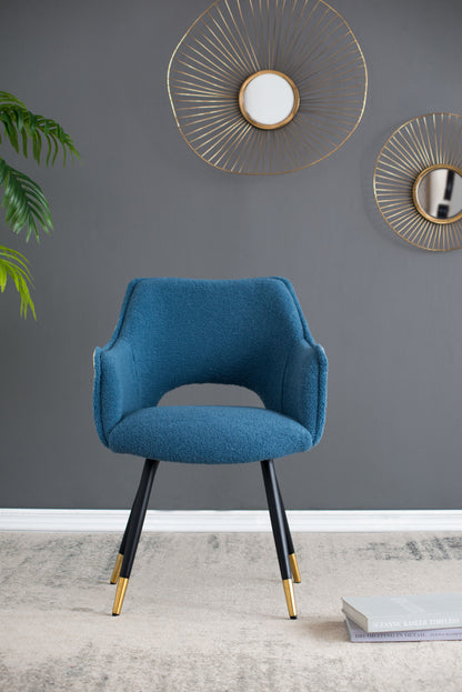 Side Chair, Living Room Bedroom Kitchen Vanity Accent Chair (Set of 2) - Blue