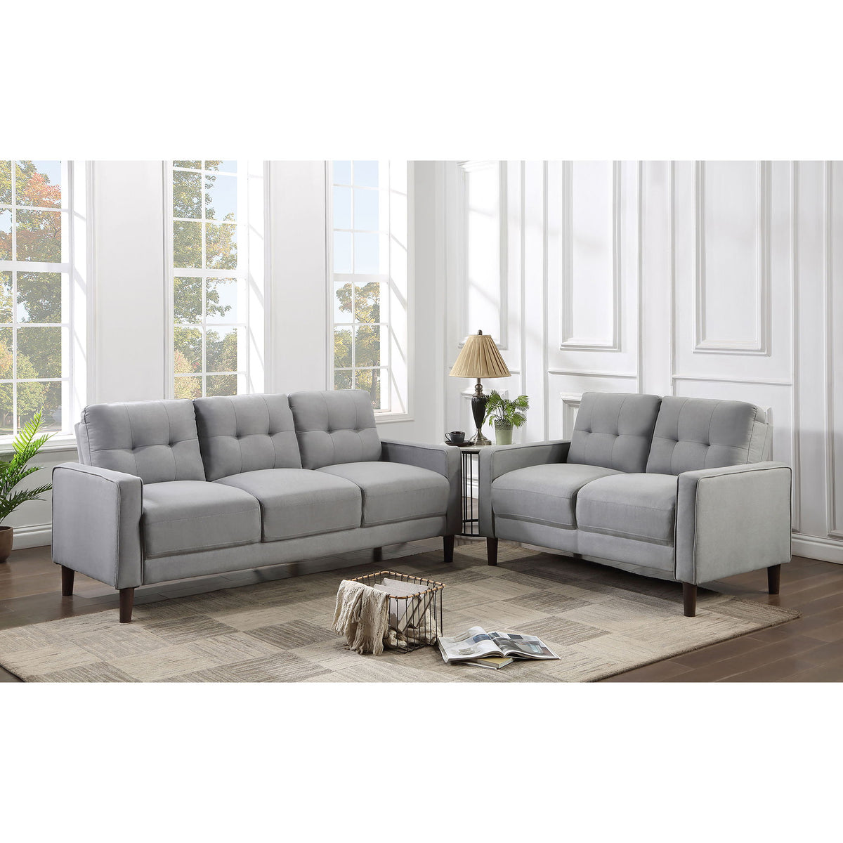 Harvey - Track Arm Tufted Sofa Set