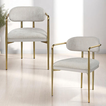 Zayn - Arm Chair (Set of 2) - Beige / Gold