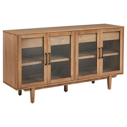 4 Door Sideboard With Dual Drawers - Natural