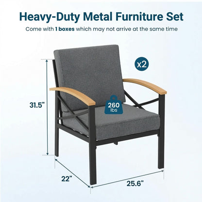 Outdoor Patio Armchair, All Weather (Set of 2)