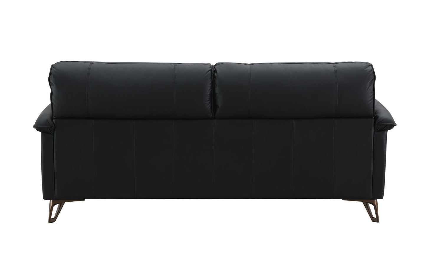 Eilene - Top Grain Leather Loveseat - Black