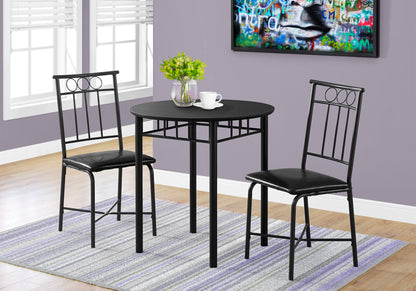 3 Pieces Dining Table Set, Small, Round, Contemporary & Modern