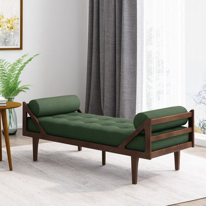 Chic Contemporary Chaise Lounge With Button Tufting And Bentwood Structure