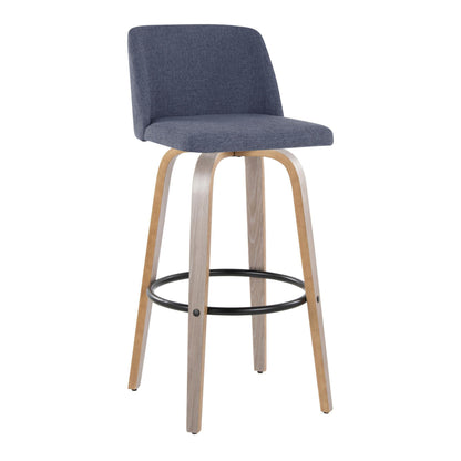 Toriano - Fixed Height Contemporary Barstool With Swivel With Round Footrest (Set of 2)