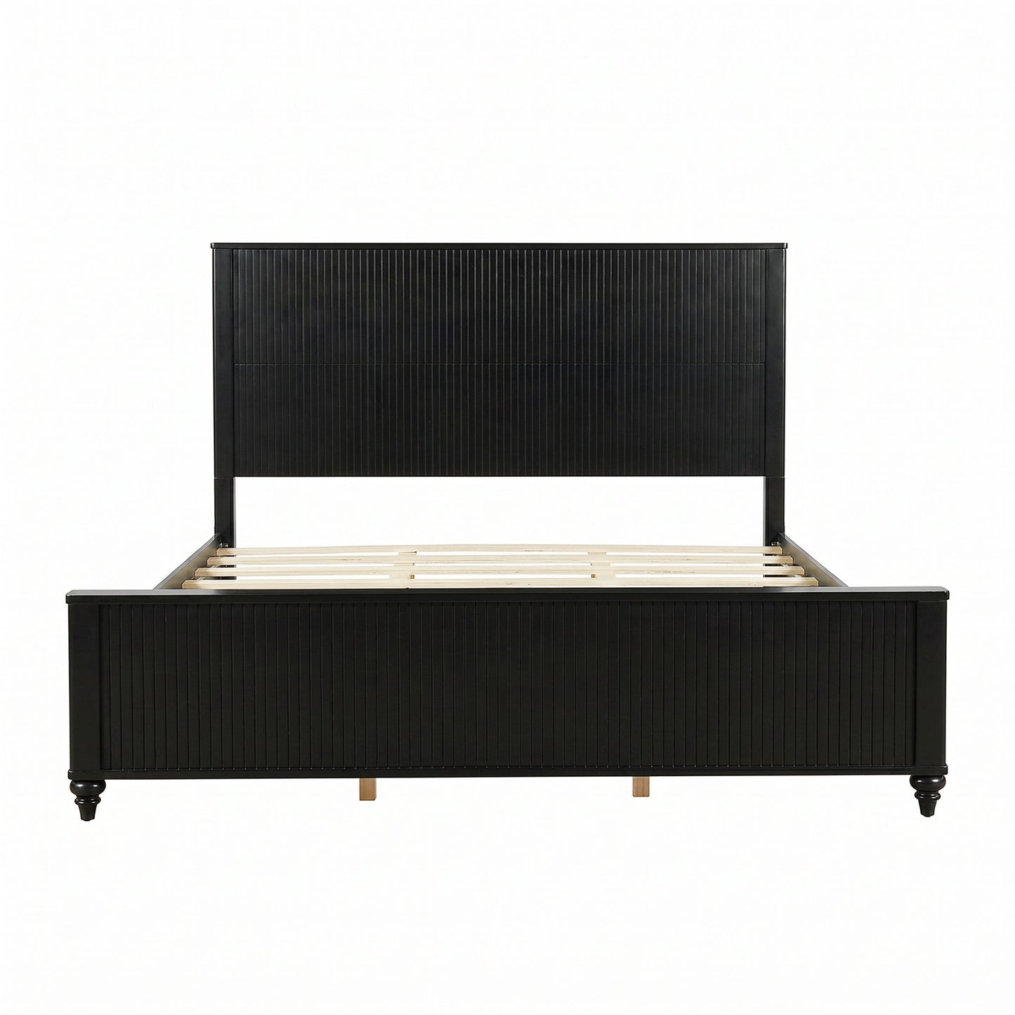 Fluted Platform Bed Frame, No Box Spring Needed