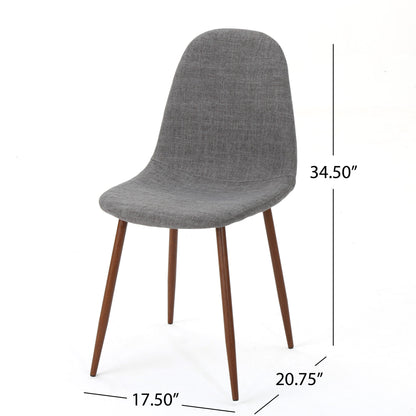 Modern Minimalist Fabric Dining Chair With Iron Legs