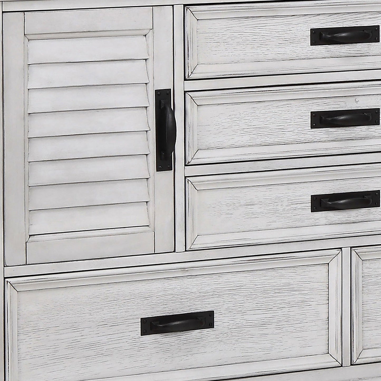 Lockeford - 5 Drawer Dresser With Side Cabinets - White