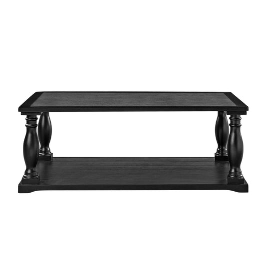 Farmhouse Rectangular Coffee Table With 2 Tiers