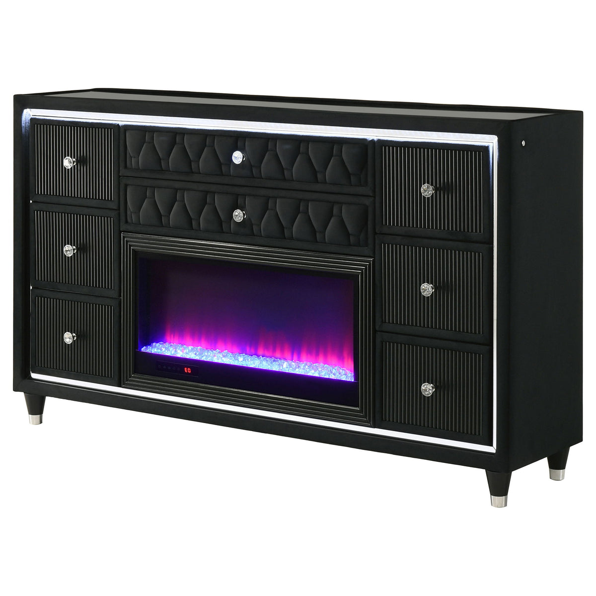 Mika - 8 Drawer LED Fireplace Dresser