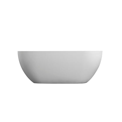 Small Size Stone Resin Solid Surface Oval Shape Freestanding Bathtub For The Bathroom - Matte White