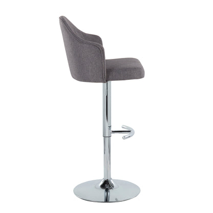 Ahoy - Contemporary Adjustable Barstool With Swivel With Rounded T Footrest (Set of 2)