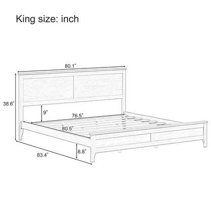 Modern Solid Wood Platform Bed