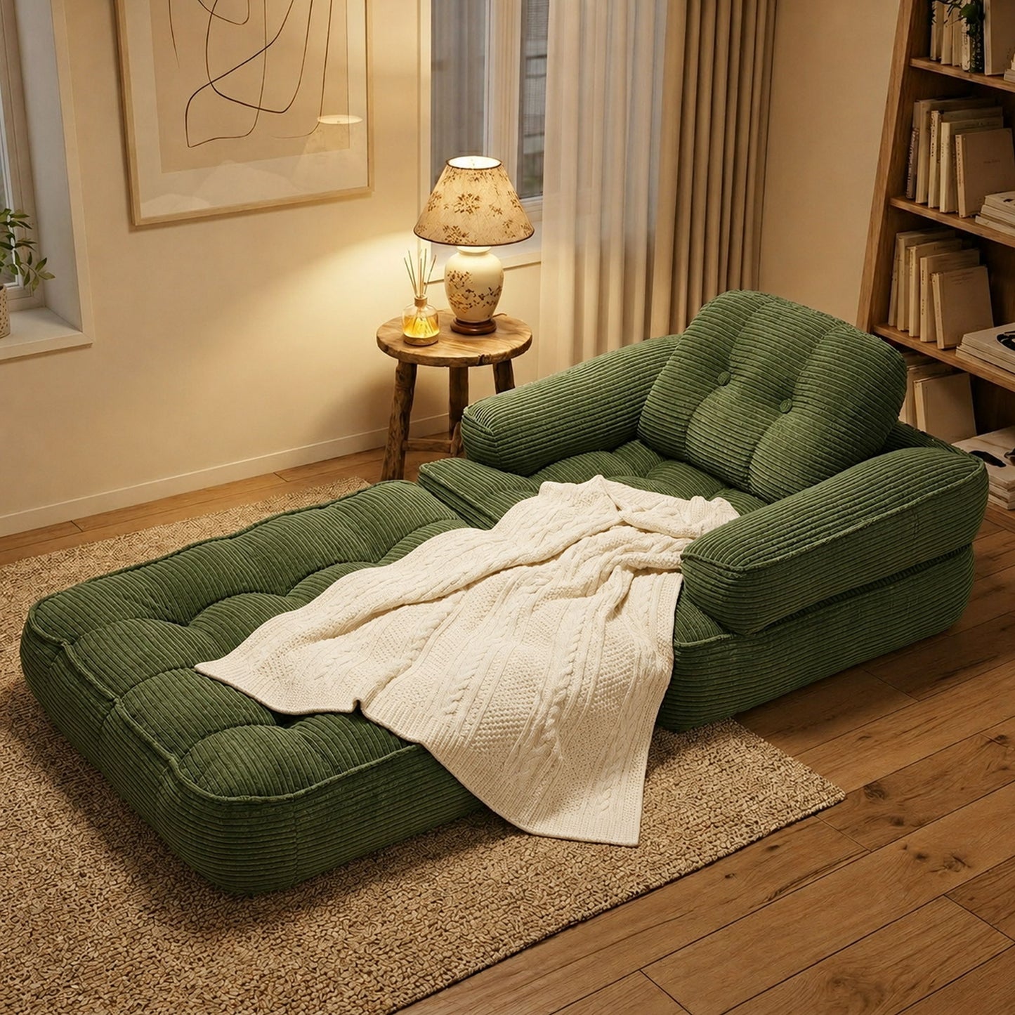 Convertible 2 In 1 Armrest Sofa For Bedroom