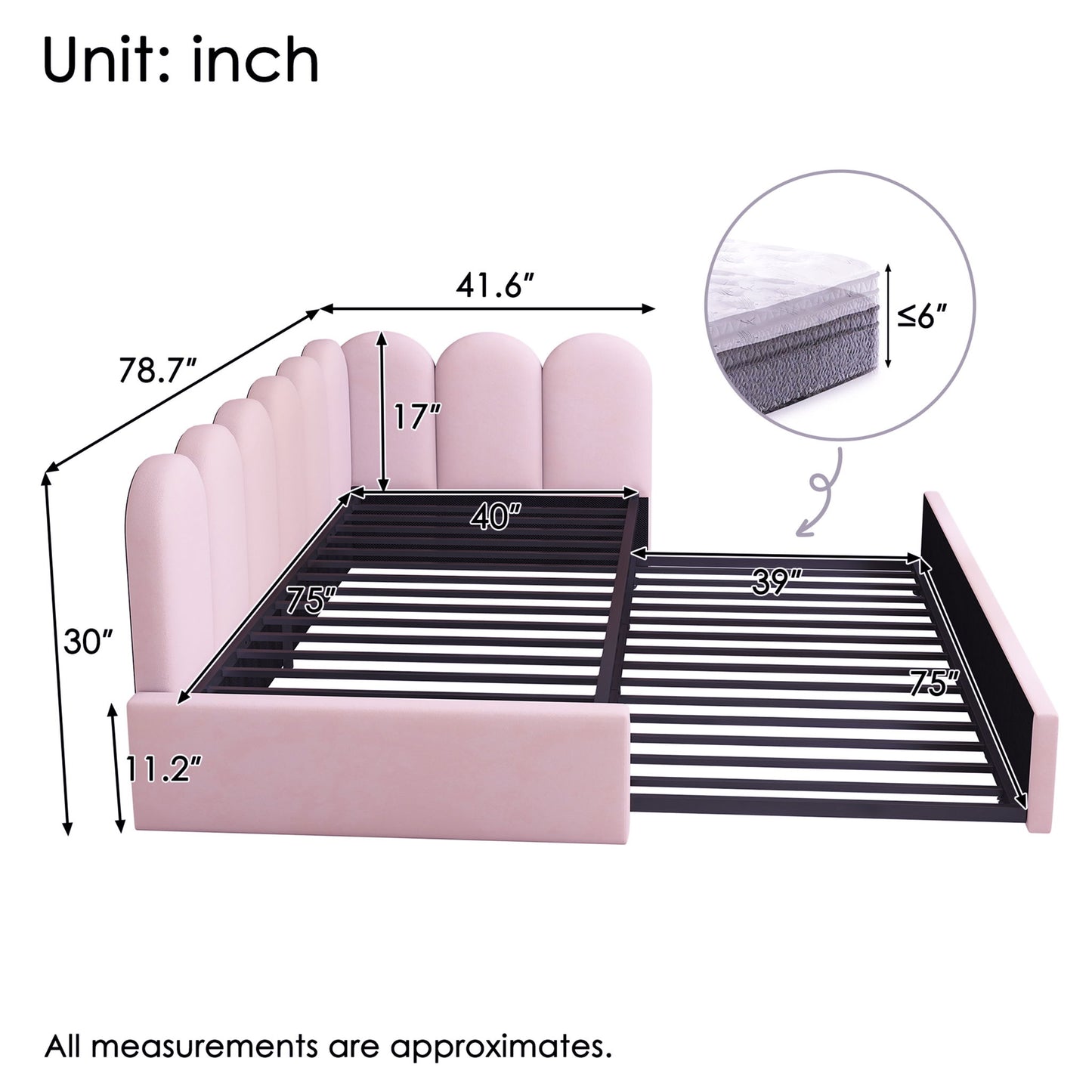 Upholstered Daybed With Pull-Out Bed