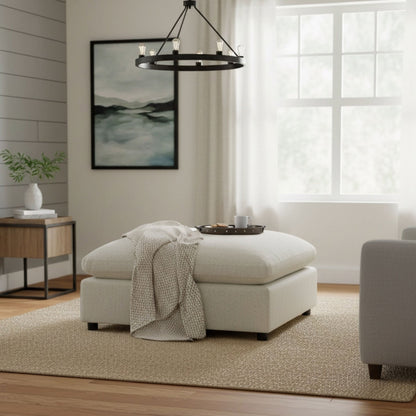 Cassandra - Square Ottoman - Beige