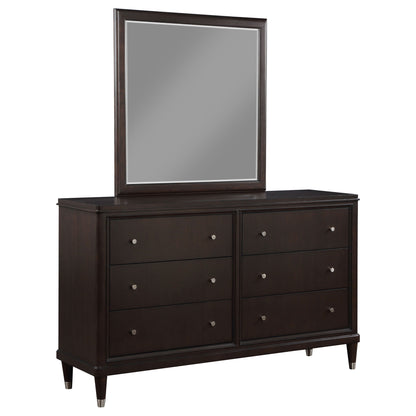 Navarro - 6 Drawer Dresser With Mirror - Brown