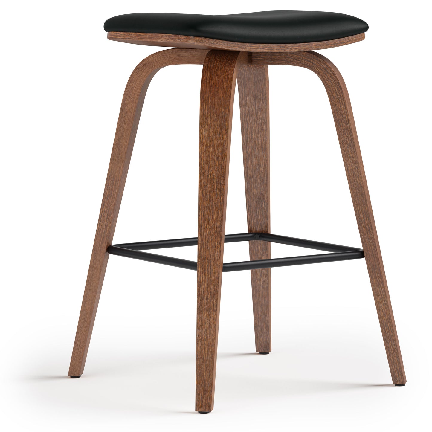 Larsen - Saddle Bar Stool (Set of 2) - Black