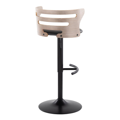 Cosi - Mid Century Modern Adjustable Barstool, Swivel With Rounded T Footrest (Set of 2)