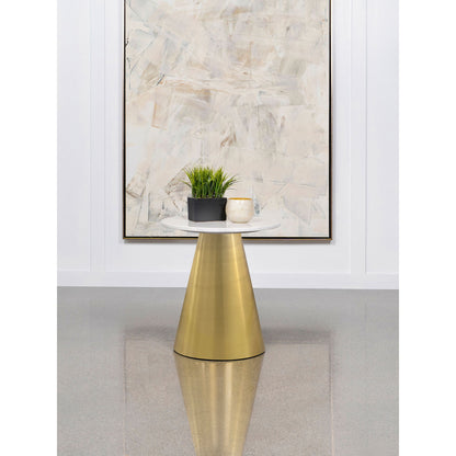 Landry - Round End Table - White Marble