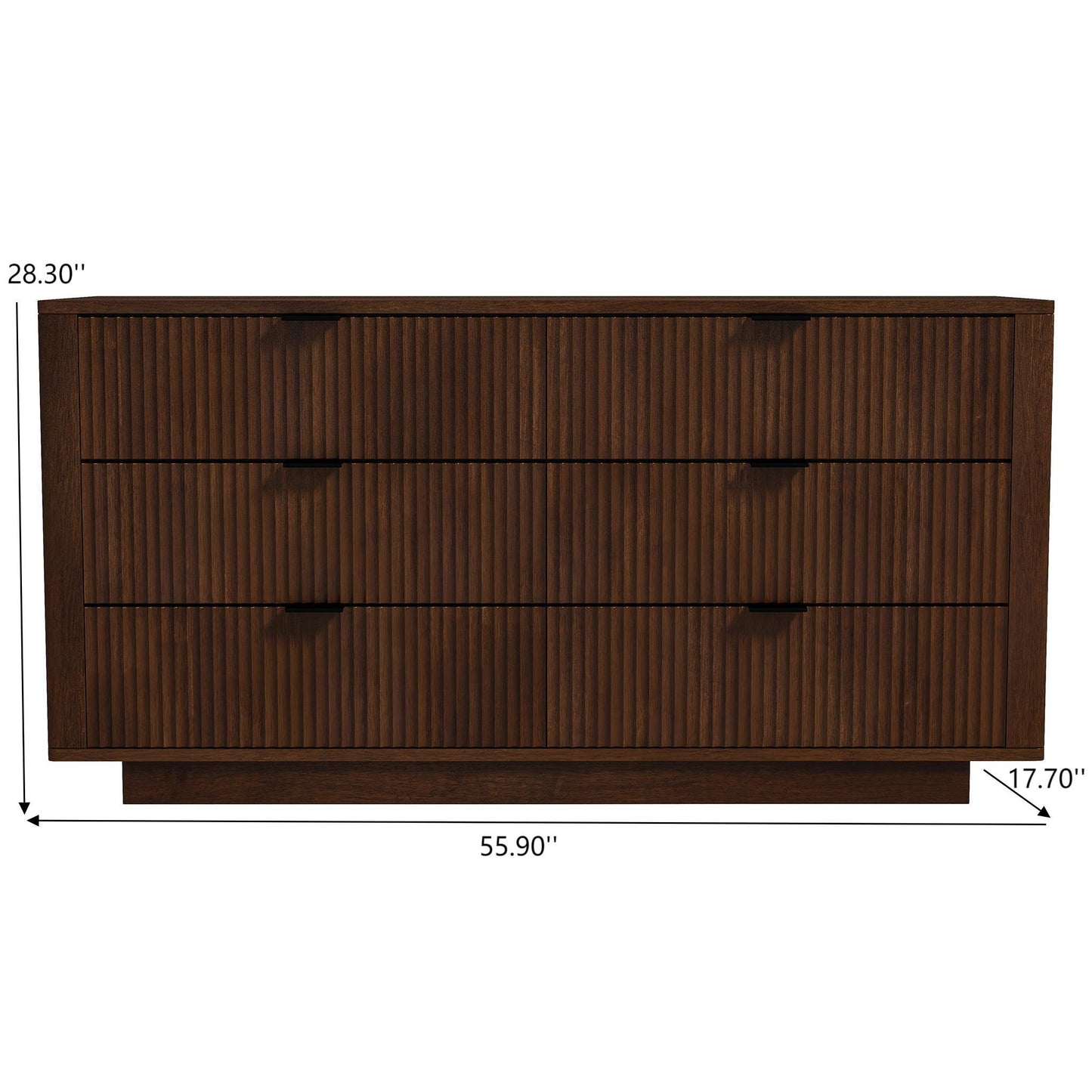 Lola - Mid-Century Modern Dresser With 6 Drawers - Dark Brown