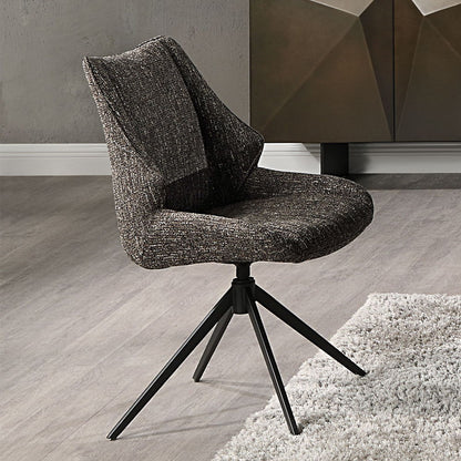 Malika - Side Chair With Swivel (Set of 2) - Brown Chenille