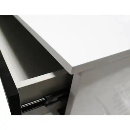 2 Drawer Nightstand, Bedside Table - White / Black