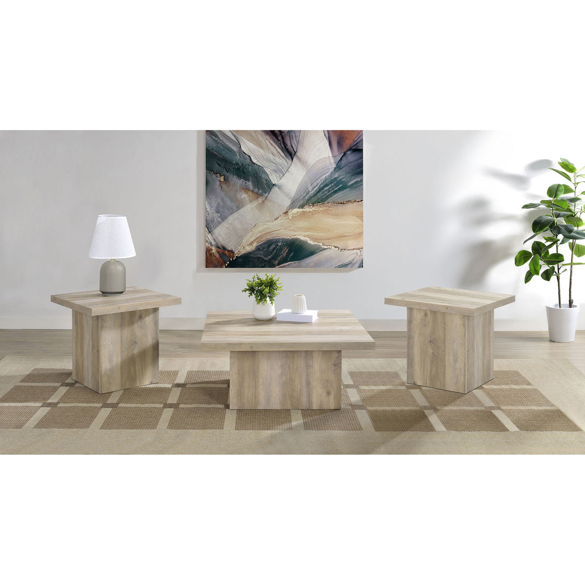 Eldridge - Coffee Table Set With Square Tops
