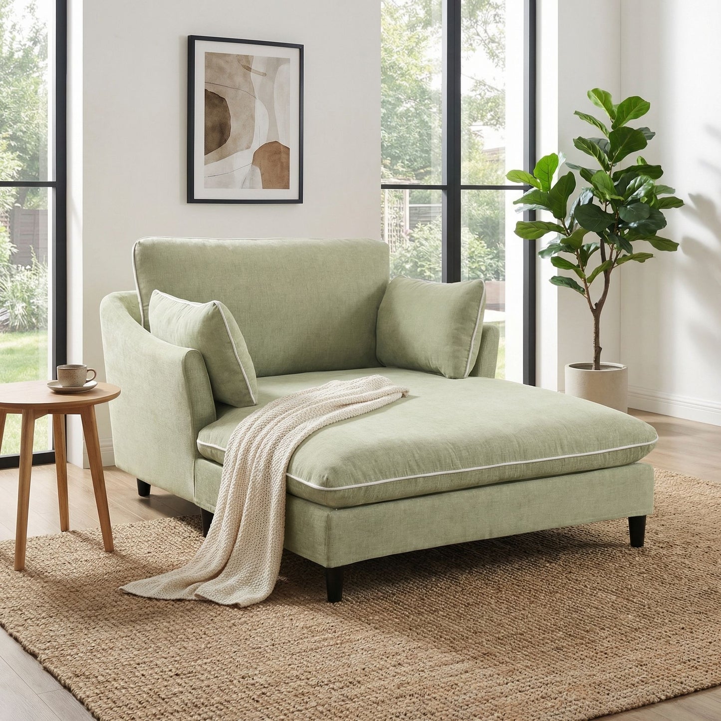 Modern Chaise Lounge Couch Sofa Bed With Pillows