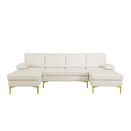 U - Shaped Sectional Sofa With Double Chaise