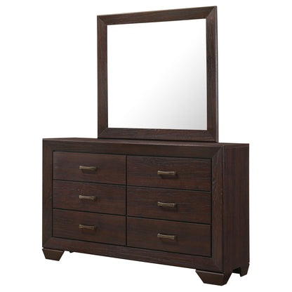 Holmgren - 6 Drawer Dresser With Mirror - Dark Coffee