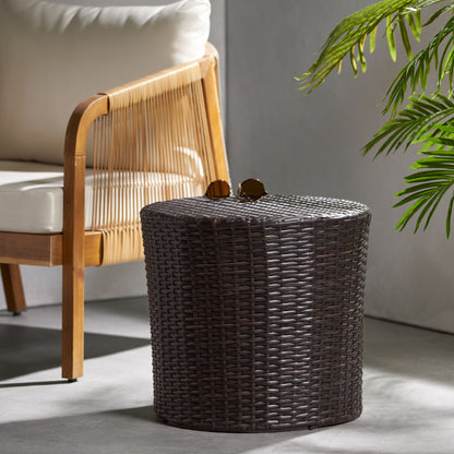 Barrel Side Table With Handcrafted Details