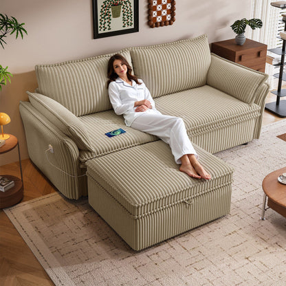 2 In 1 Convertible Sofa Bed, Multi Functional Living Room Furniture