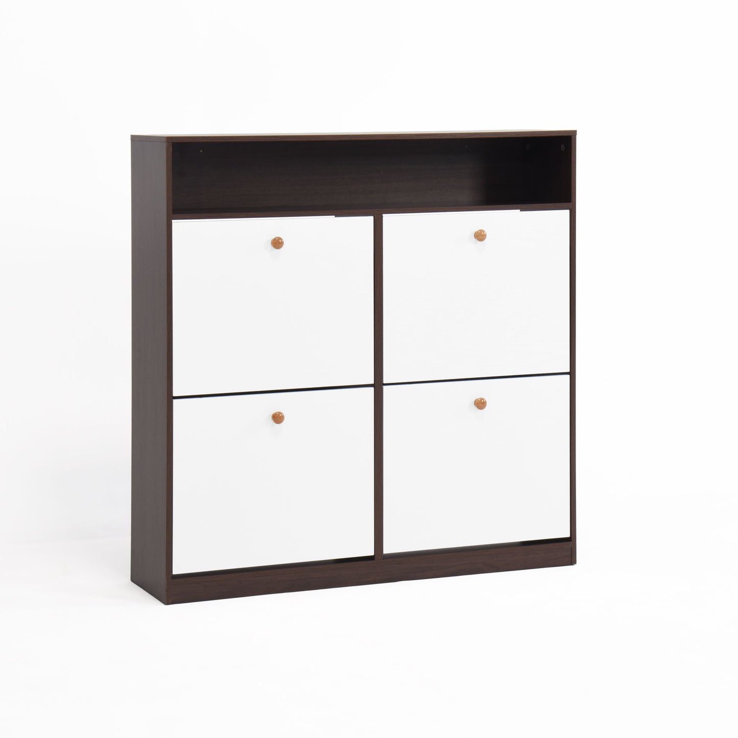 Modern Freestanding Shoe Storage Cabinet With 4 Flip Drawers