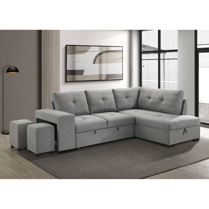 Atkinson - Sleeper Sectional Sofa With Lift Top Chaise - Gray
