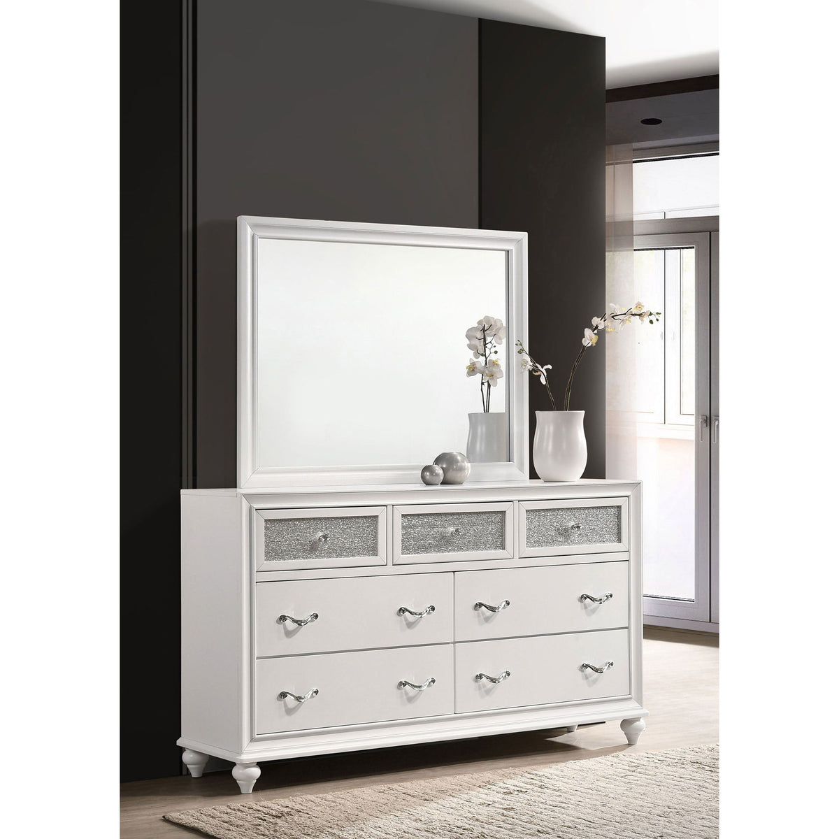 Randall - 7 Drawer Dresser With Mirror - White