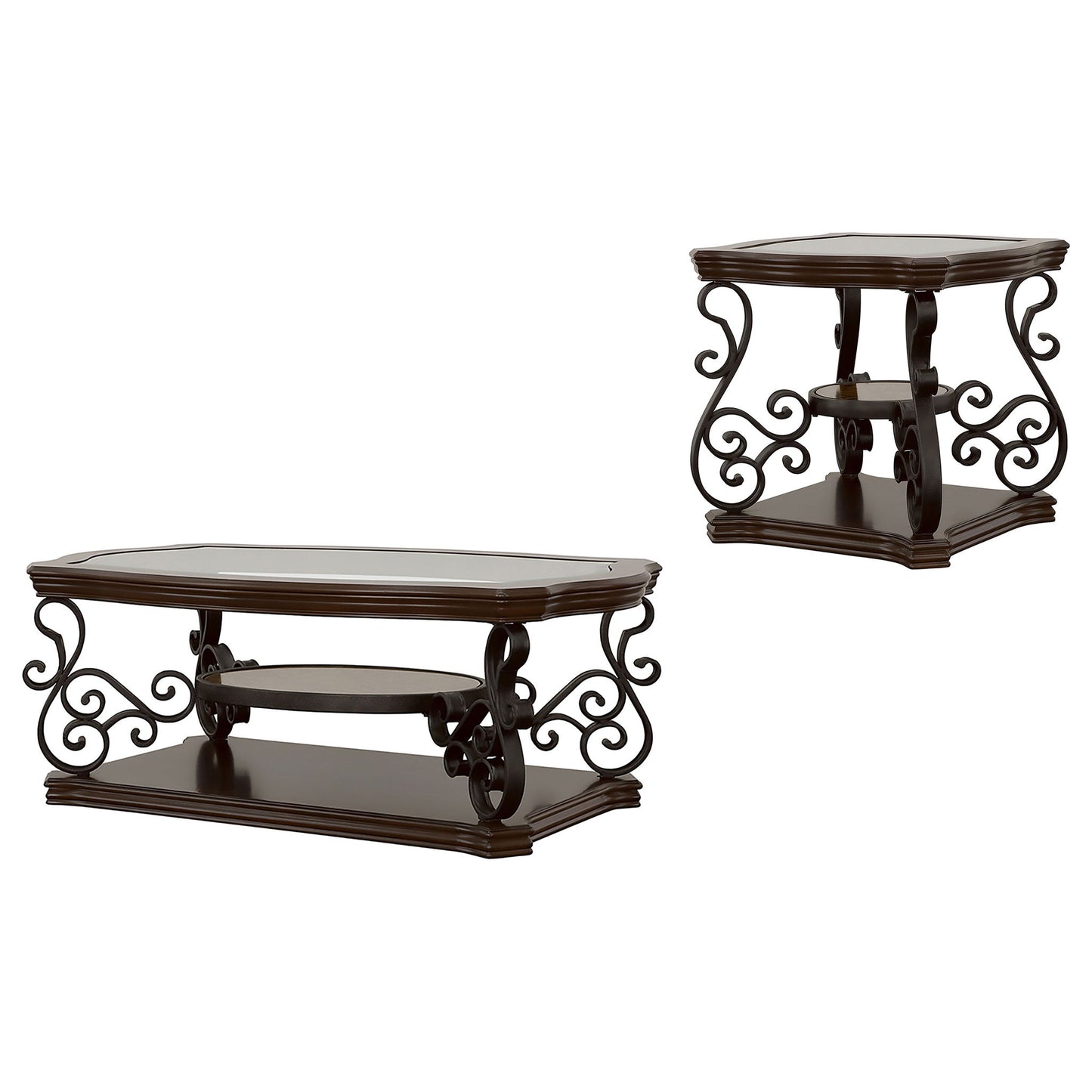 Arrize - Coffee And End Table Set With Scroll Legs