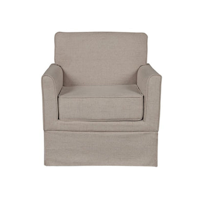Timeless Slipcover Accent Armchair With Track Arm Silhouette Upholstered - Light Brown