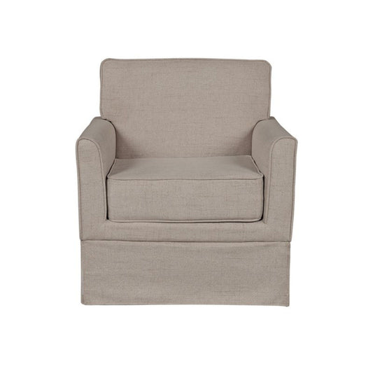 Timeless Slipcover Accent Armchair With Track Arm Silhouette Upholstered - Light Brown