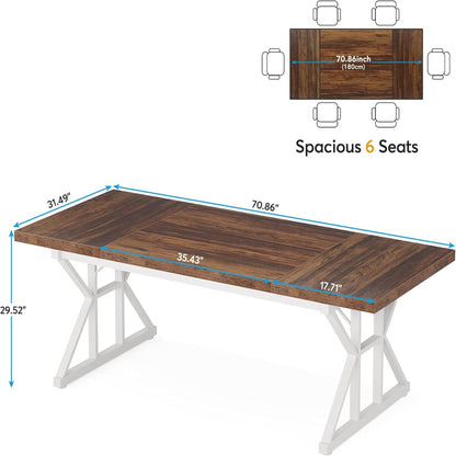 Rectangular Dining Table With X Trestle Metal Legs