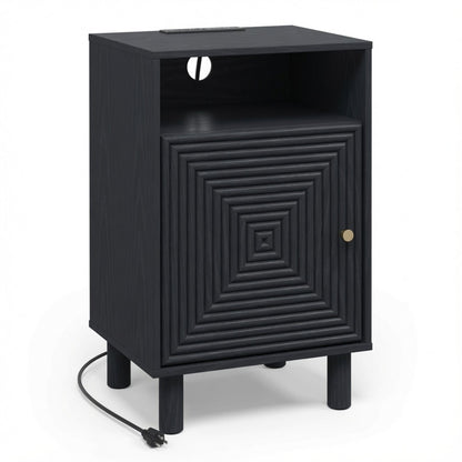 Nightstand With Charging Station & Storage