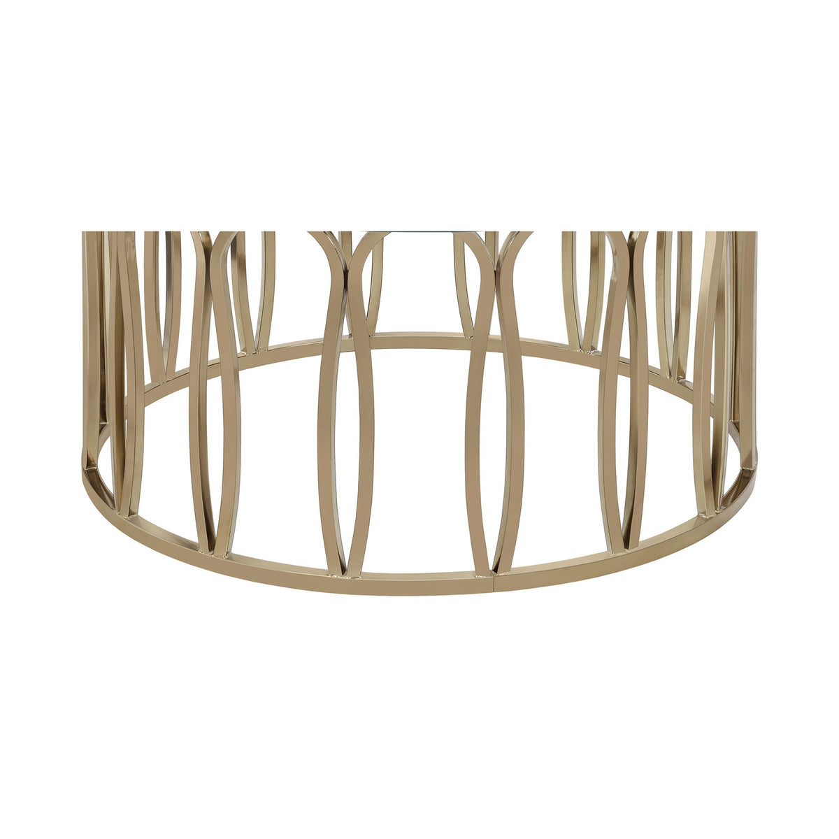 Round Glass Top Table With Polished Metal Base