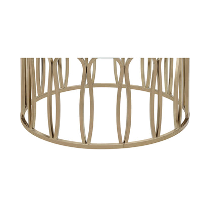 Round Glass Top Table With Polished Metal Base