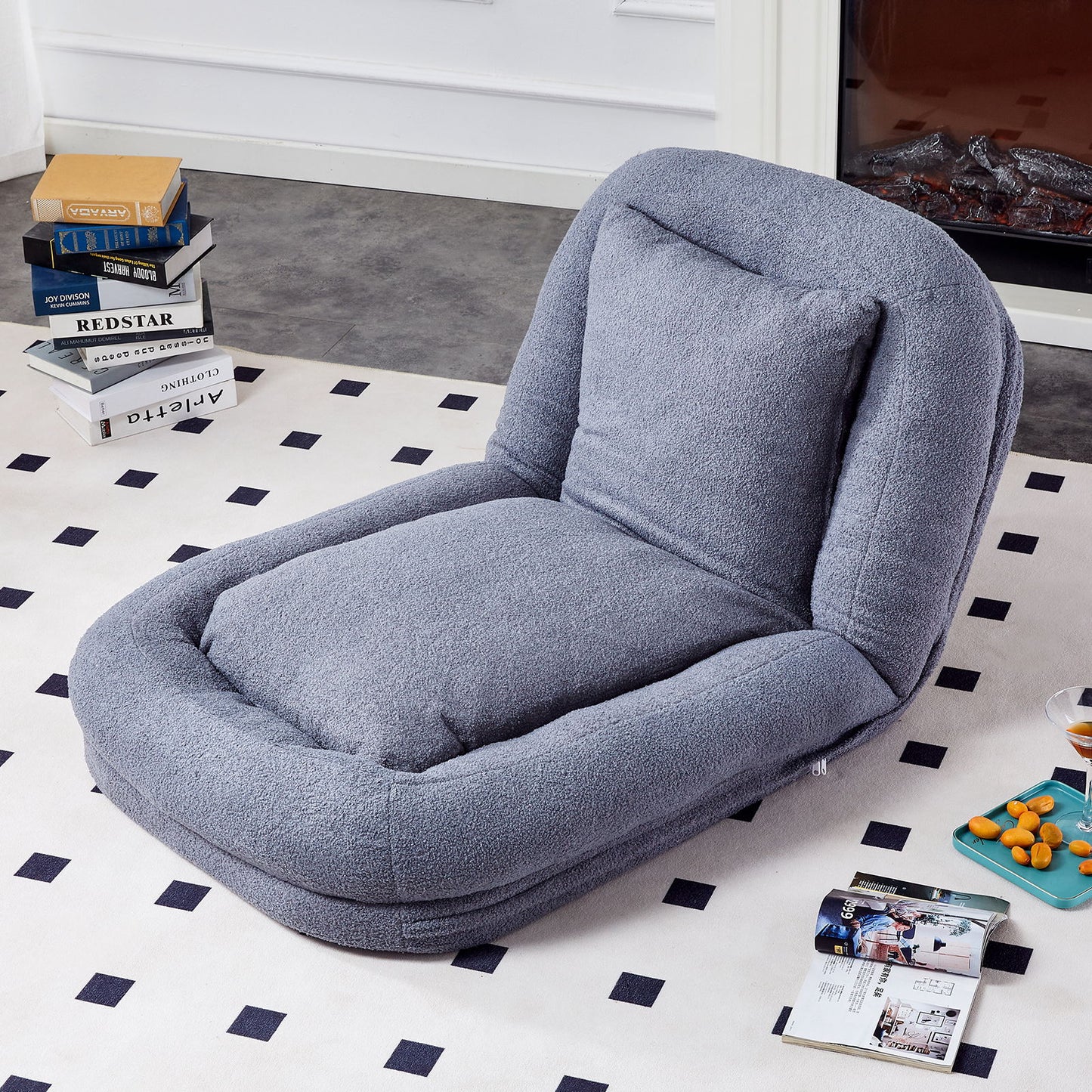 Contemporary Folding Sofa Chair With 5 Adjustable Positions For Gaming, Meditation, And Relaxation