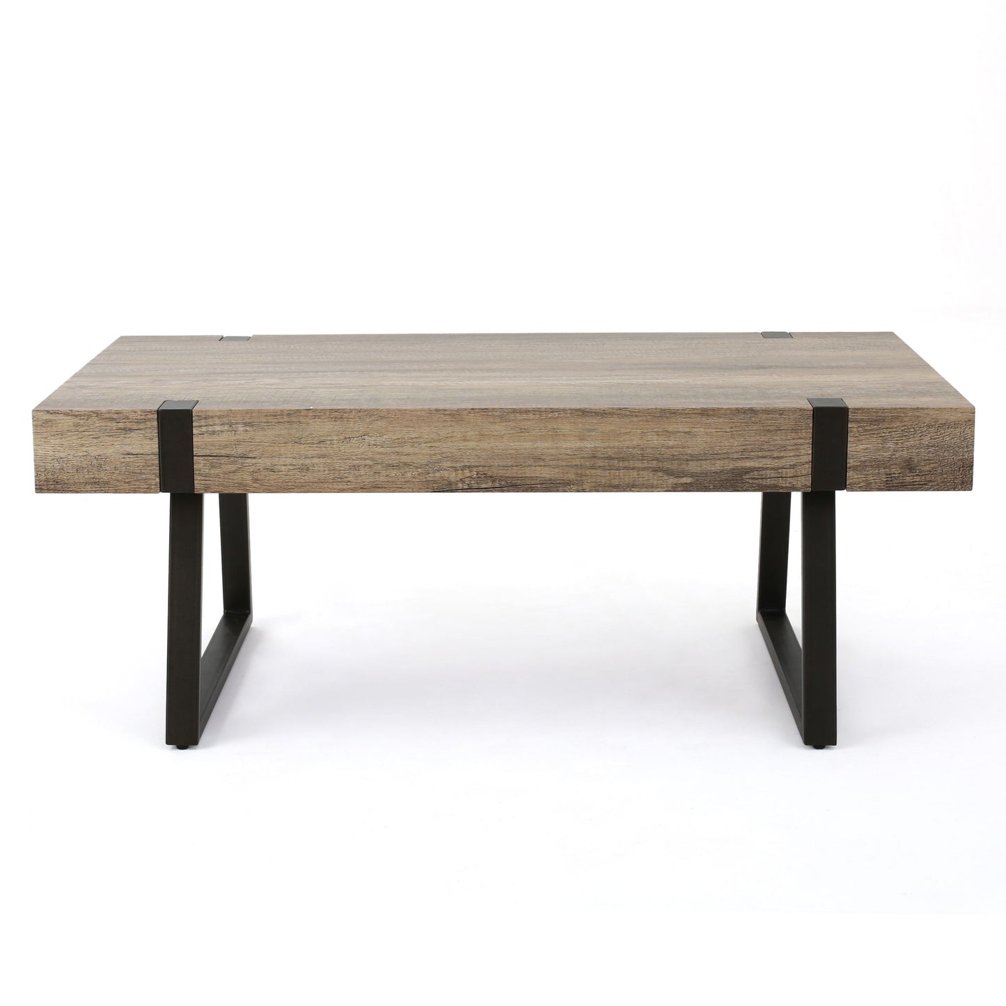 Abitha - Coffee Table With Industrial Powder Coated Metal Legs