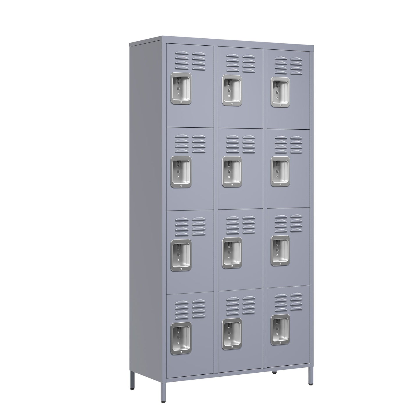 12 Door Lockers With Lock For Secure Storage Construction - Gray